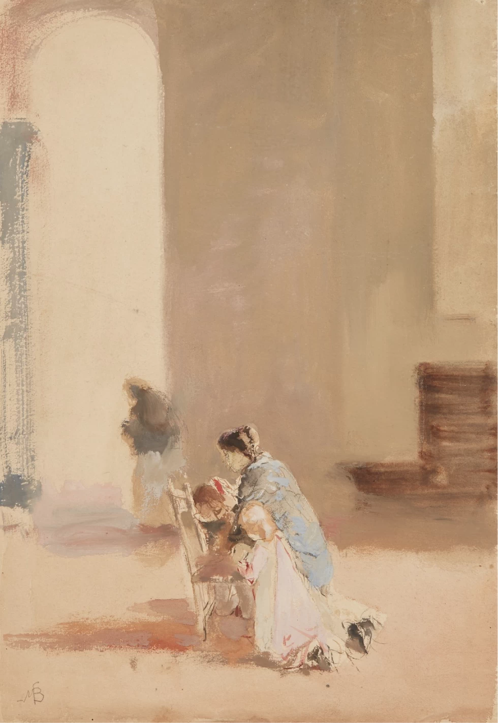 Madre e bambina che pregano